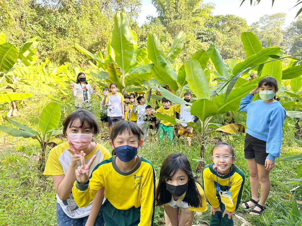 孩子們在淺山野溪中觀察自然