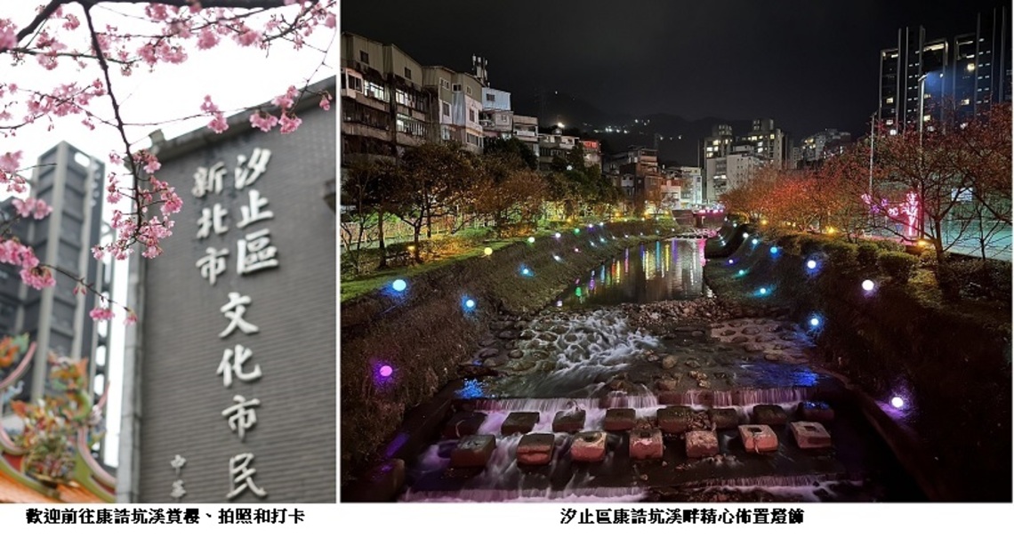 走春必去汐止康誥坑溪  夜櫻搶先曝光！