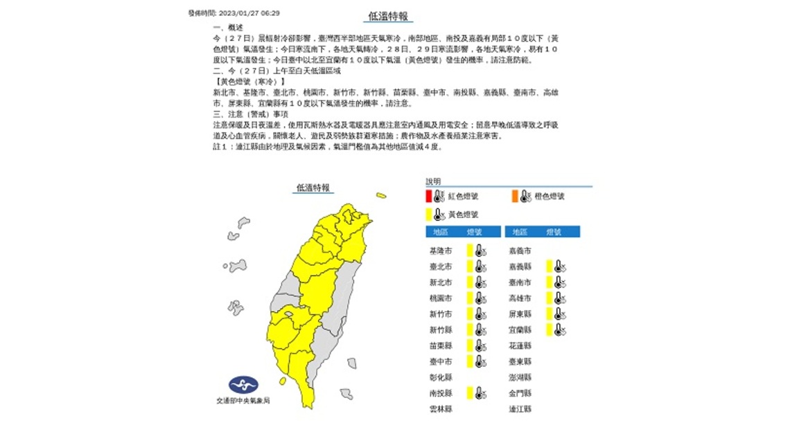 寒流南下各地轉寒冷 沿海留意強風長浪