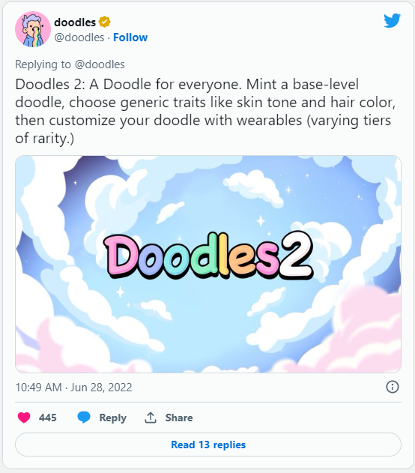 Doodles系列出”續集“:一文了解動態可定制的實用性Doodles 2