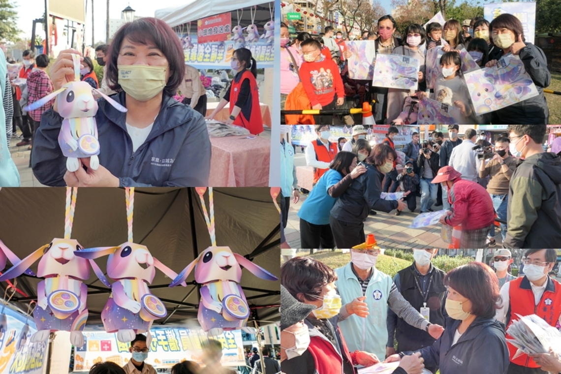 迎接元宵節到來 首日發送限量「星光兔」小提燈 人氣強強滾!嘉市長黃敏惠發送提燈賀元宵