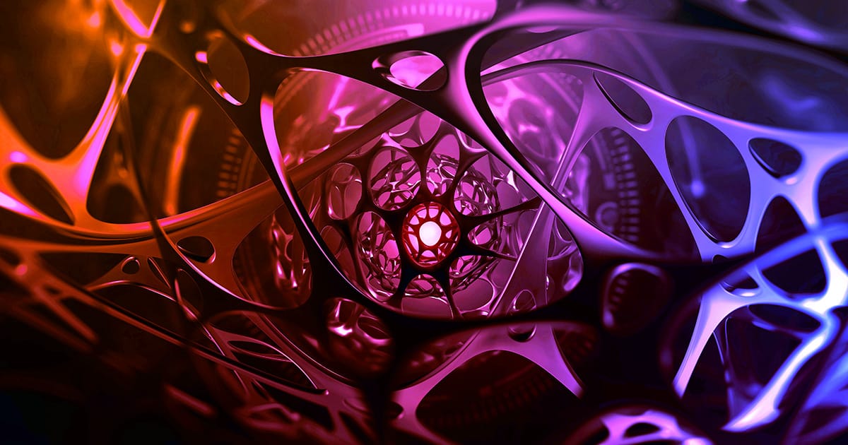 AI concept. Sci-fi 3D illustration. Digital brain, mind and inte