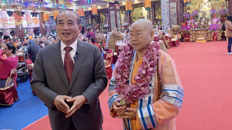 王金平出席清涼護國妙崇寺活動。妙崇寺提供/中央社