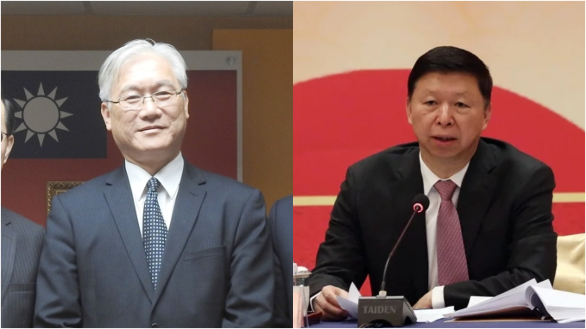 國民黨副主席夏立言（左）8日率團訪中，將與中國國台辦主任宋濤（右）會面。翻攝高雄市政府行政暨國際處網站、中國台灣網