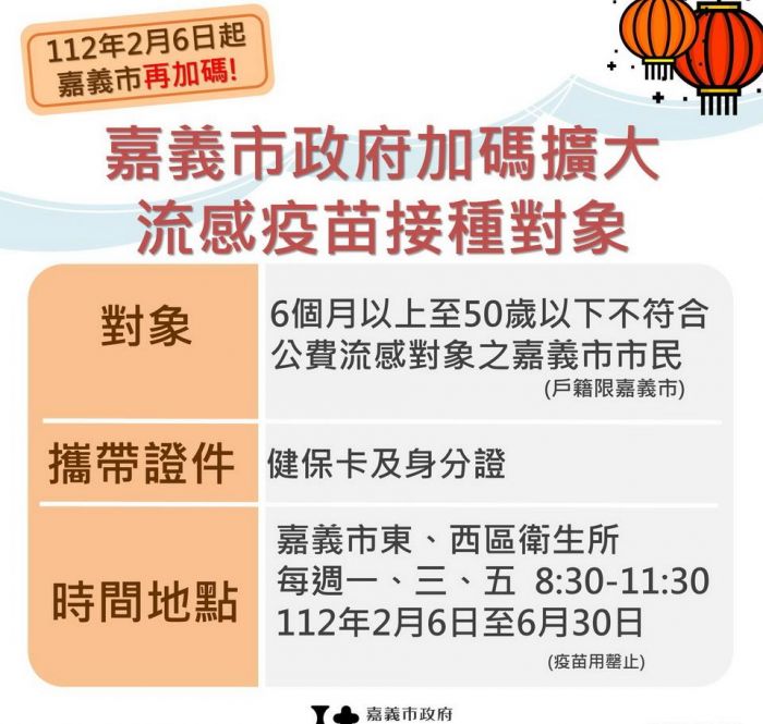 嘉義市加碼擴大流感疫苗接種對象 疫苗用罄為止