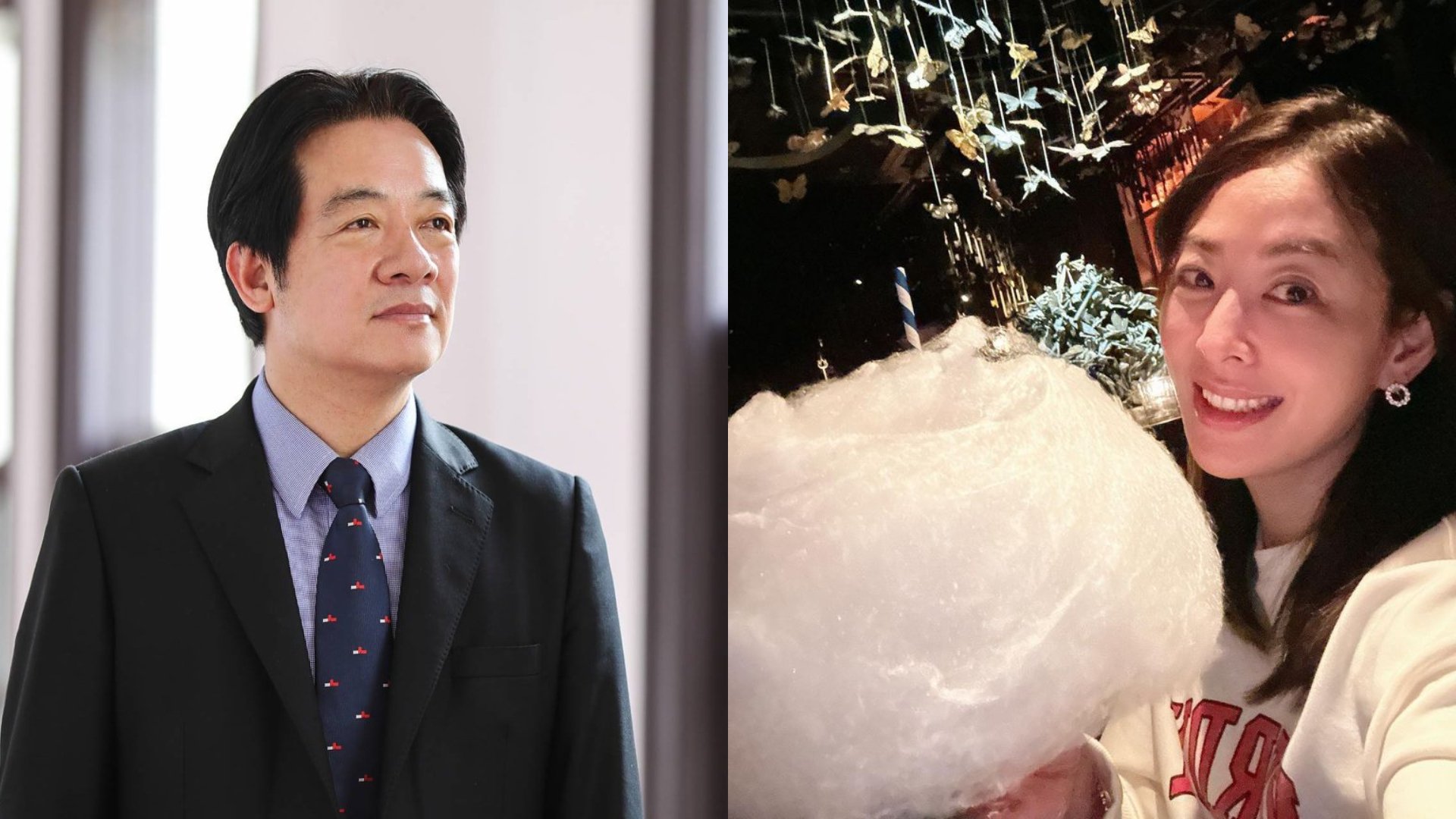 賈永婕(右)爆被賴清德(左)問「要不要當副總統」。翻攝賴清德、賈永婕臉書