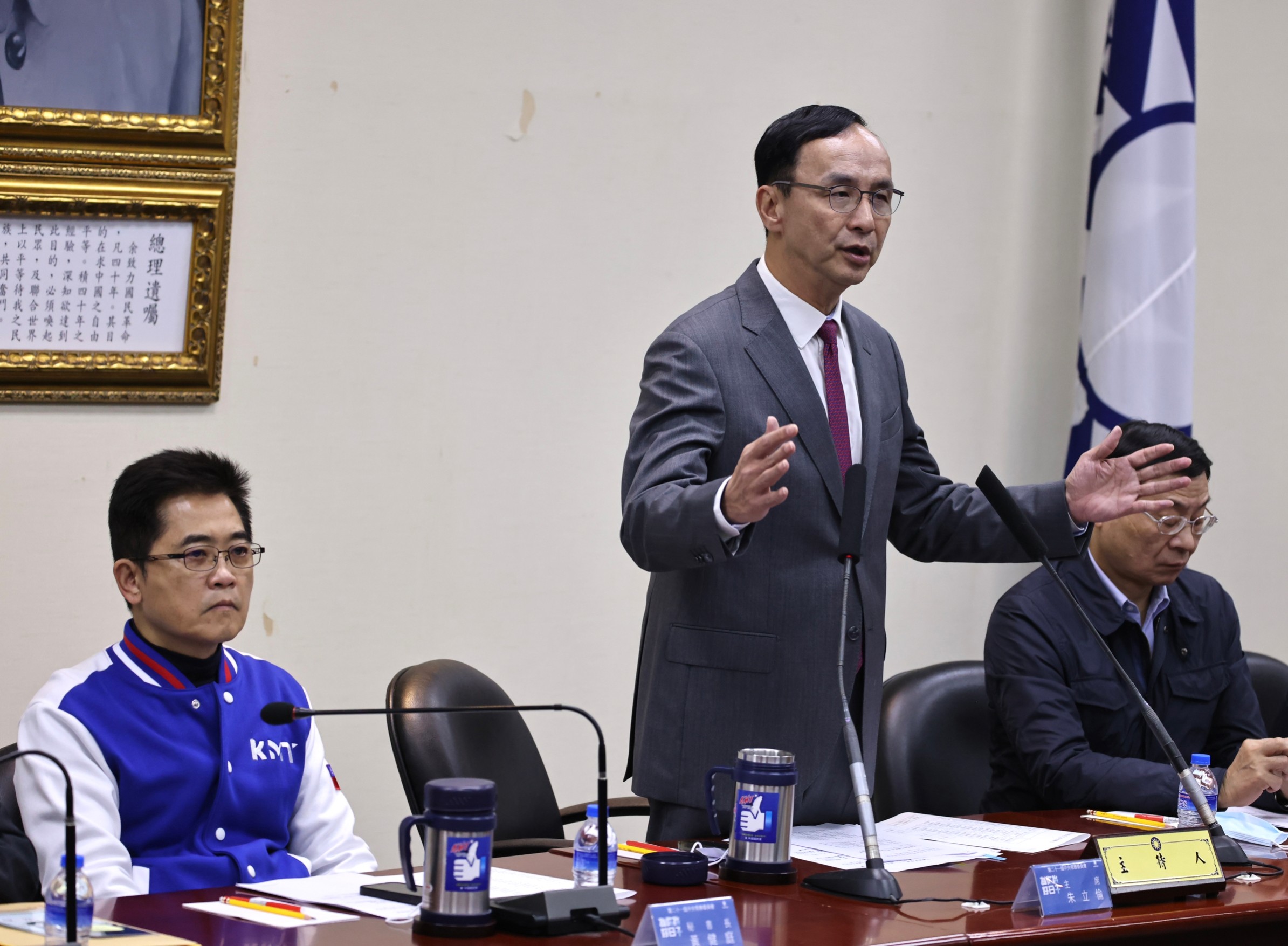 朱立倫盼全黨團結支持林明溱。林啟弘攝