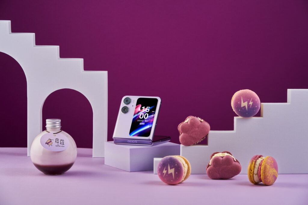 OPPO x Melting Finger x 發發,跨界聯名推出「紫感下午茶」組合_