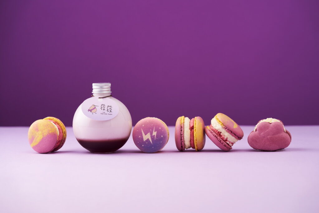 韓式馬卡龍Melting Finger與療癒系優格飲發發「紫感下午茶」組合