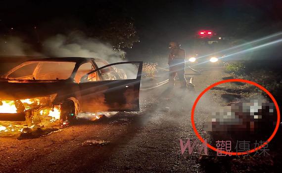台南新營火燒車    現場仰躺焦屍死因待釐清