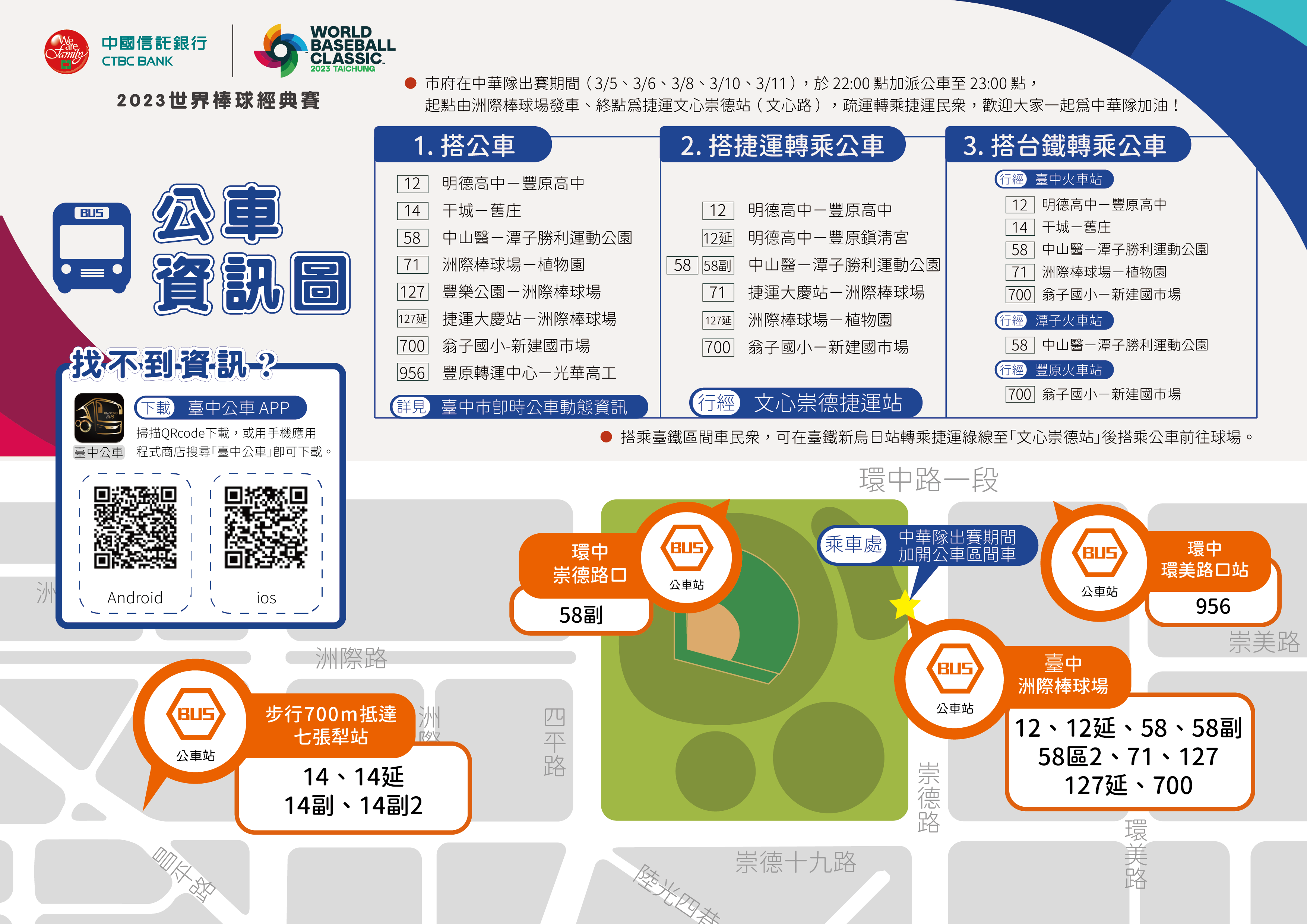 洲際棒球場公車搭乘報你知。(圖/記者林㤈輝翻攝) 