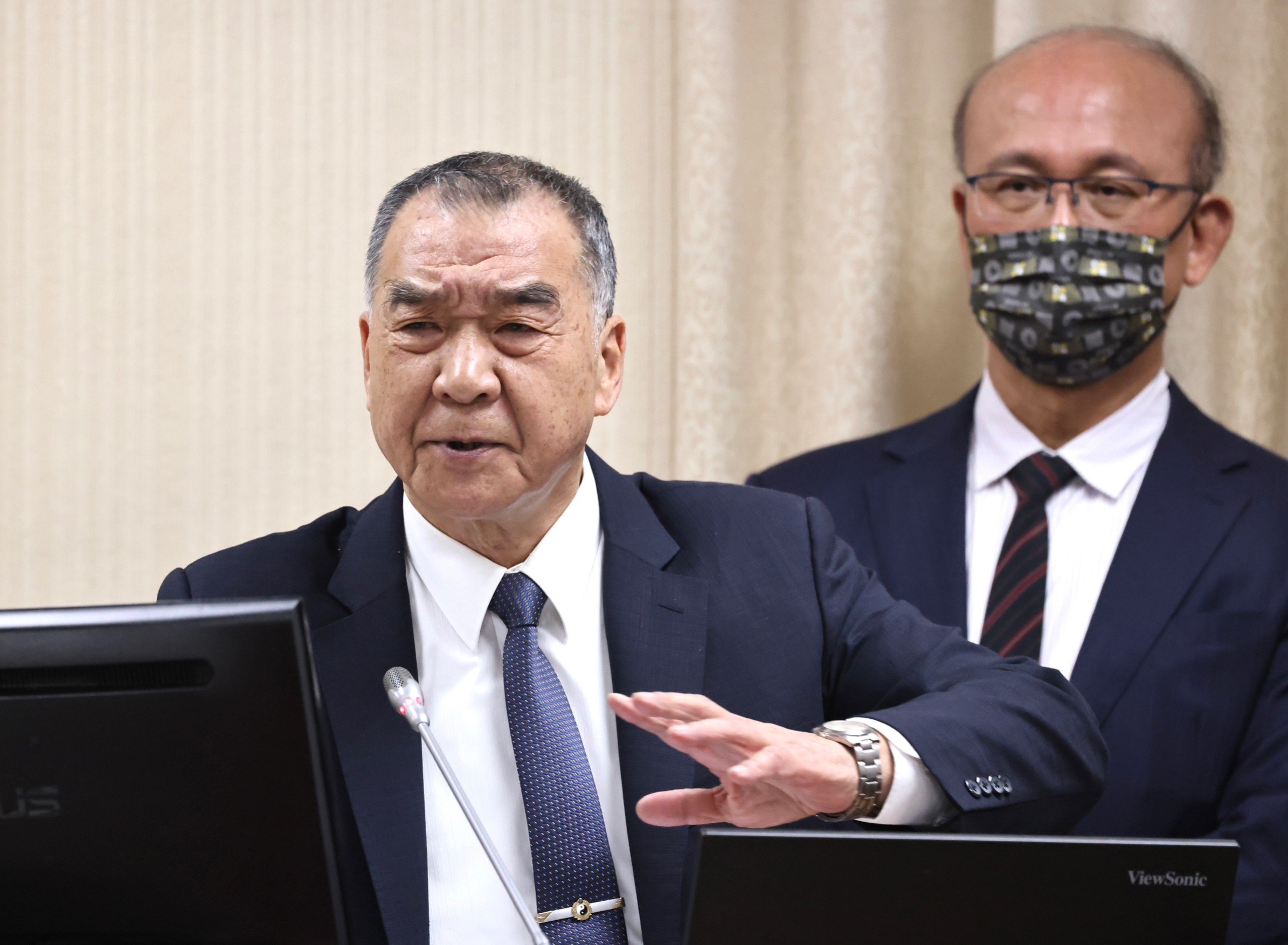 國防部長邱國正今（6日）前往立法院外交及國防委員會進行專案報告並備詢。林啟弘攝