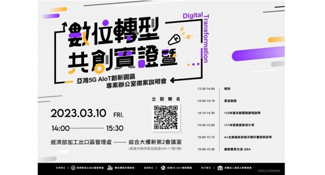 科技產業園區「數位轉型共創實證課程」 招生啟動!