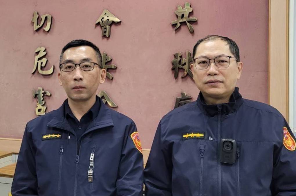 大安分局羅斯福路派出所巡佐陳嘉正，警員劉信欽。（記者林金聖翻攝）