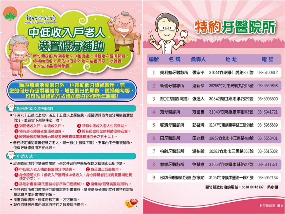 竹縣長輩有「口福」 中低收入戶老人假牙補助開跑