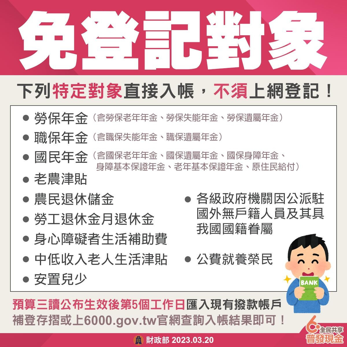 直接入帳免登記對象資格/圖取自財政部官網。李光揚翻攝