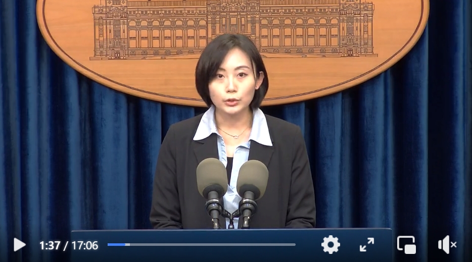 總統府發言人林聿禪。翻攝總統府發言人臉書直播