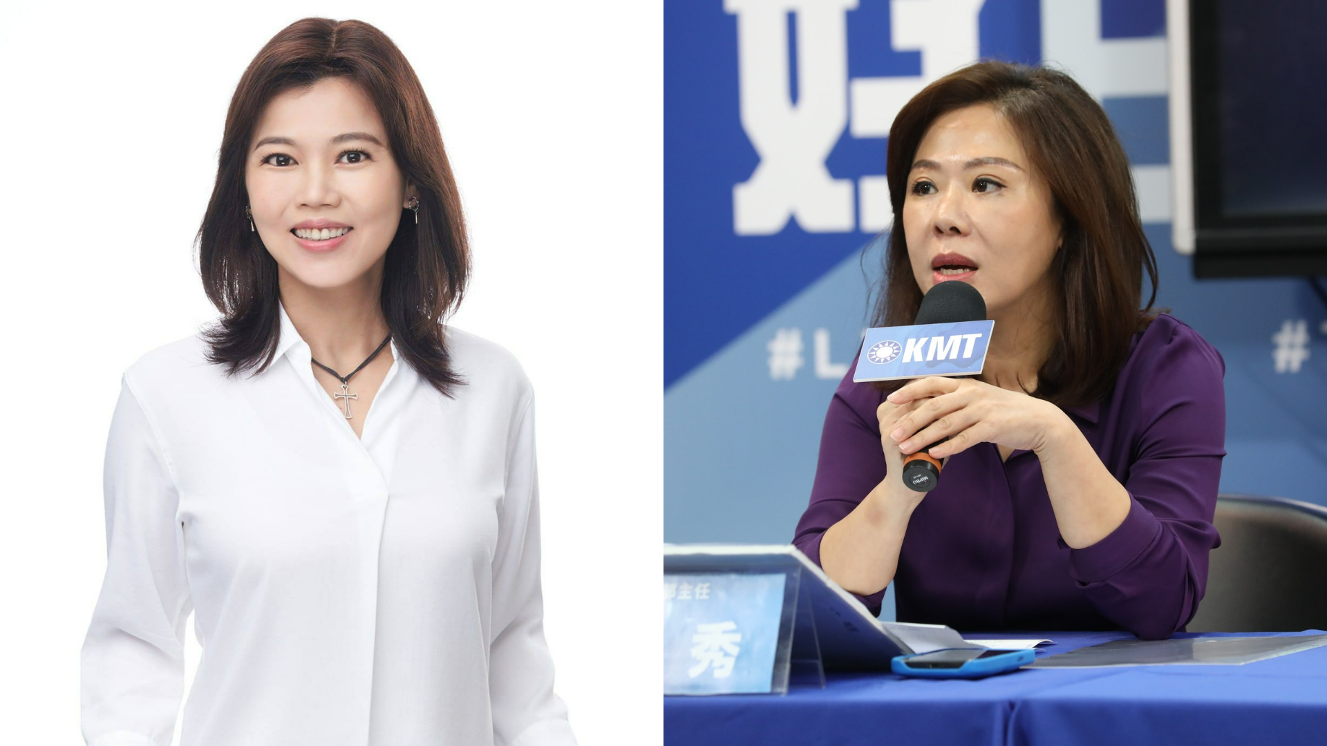 台北市議員李彥秀(右)宣布再戰港湖區立委，已表態參選該區的同黨議員游淑慧(左)表示「早知如此何必當初」。翻攝兩人臉書