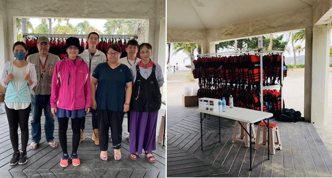 全臺首創!民代與志工發起旗津海水浴場免費救生衣租用服務