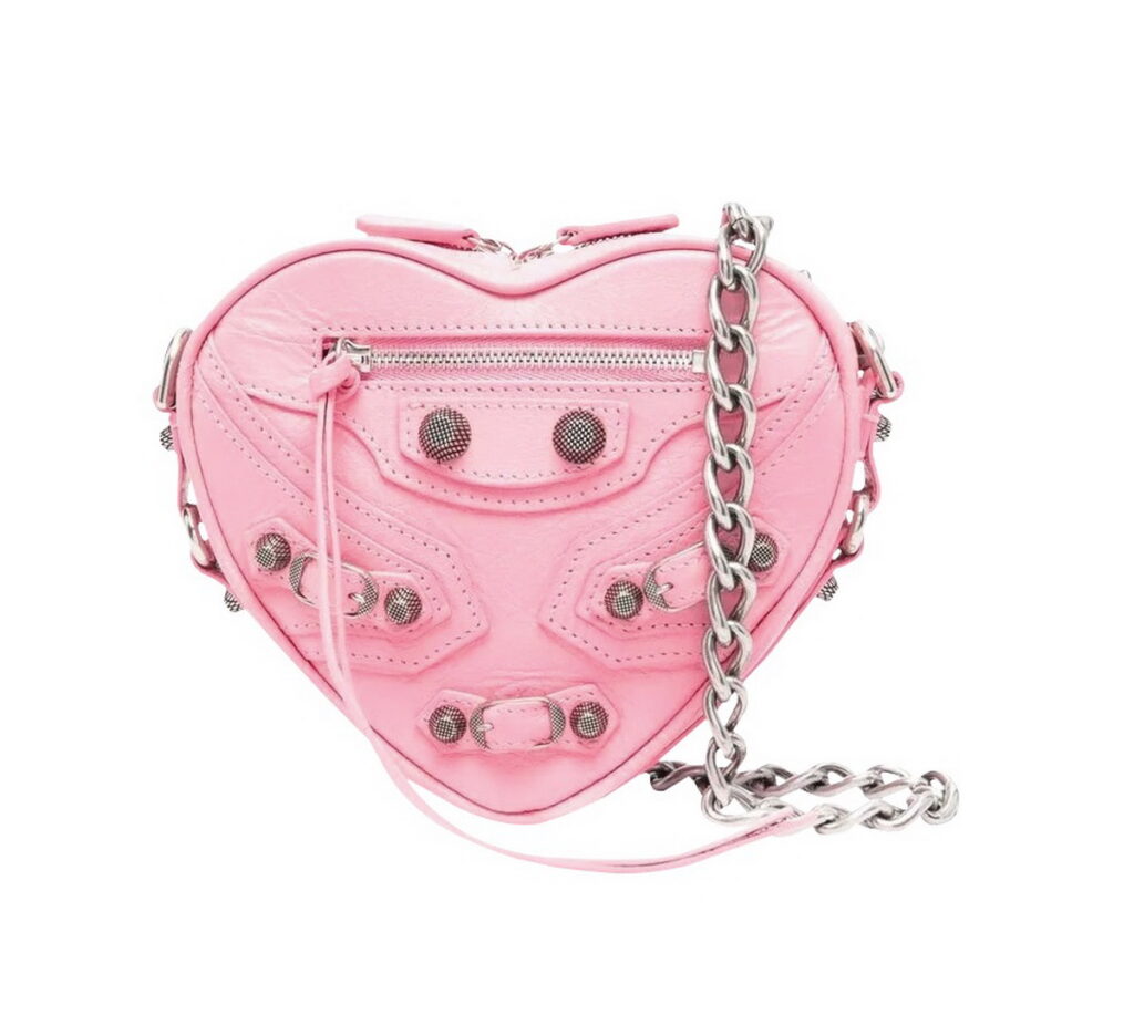 微風廣場、微風信義-BALENCIAGALE CAGOLE HEART CROSSBODY甜心粉愛心造型鍊帶包 價格店洽