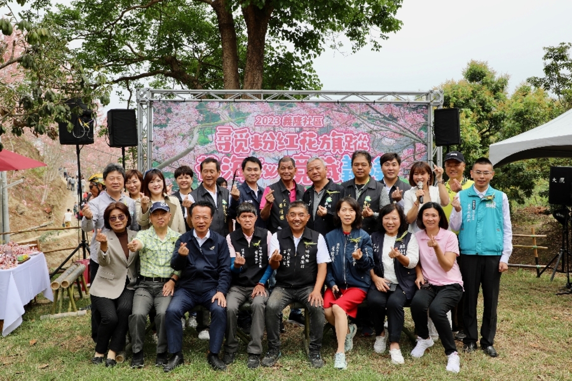 尋覓粉紅花旗蹤 花海秘境藏義隆 嘉義縣長翁章梁力推平原櫻花秘境竹崎阿拉伯粉紅村