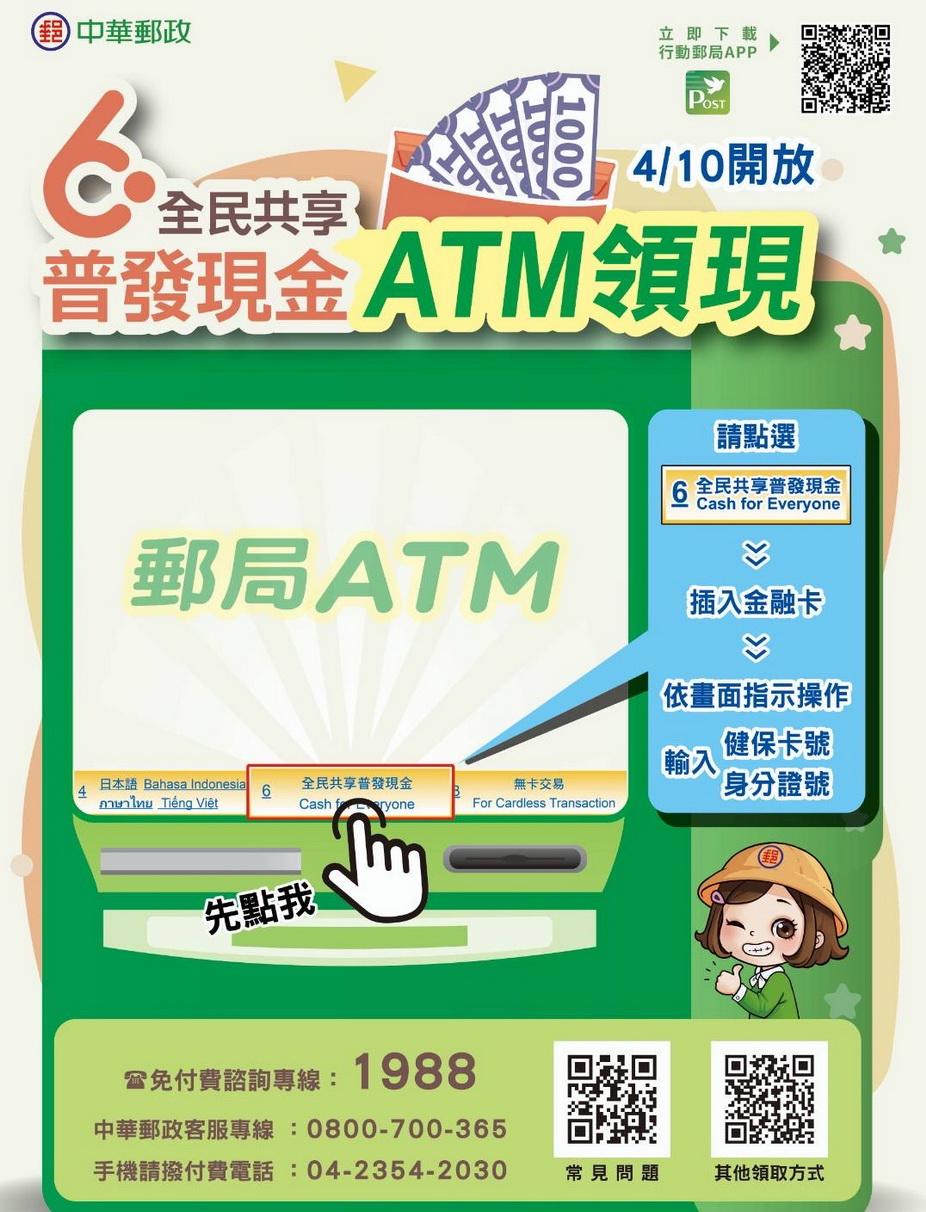 全民普發現金　中華郵政帶你輕鬆領