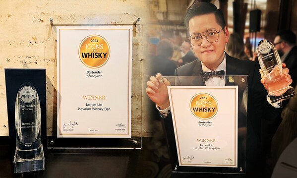 KAVALAN WHISKY BAR首席調酒師林柏均獲頒2023年威士忌行業大賞「全球年度最佳調酒師」殊榮。 KAVALAN WHISKY BAR首席調酒師林柏均獲頒2023年威士忌行業大賞「全球年度最佳調酒師」殊榮。