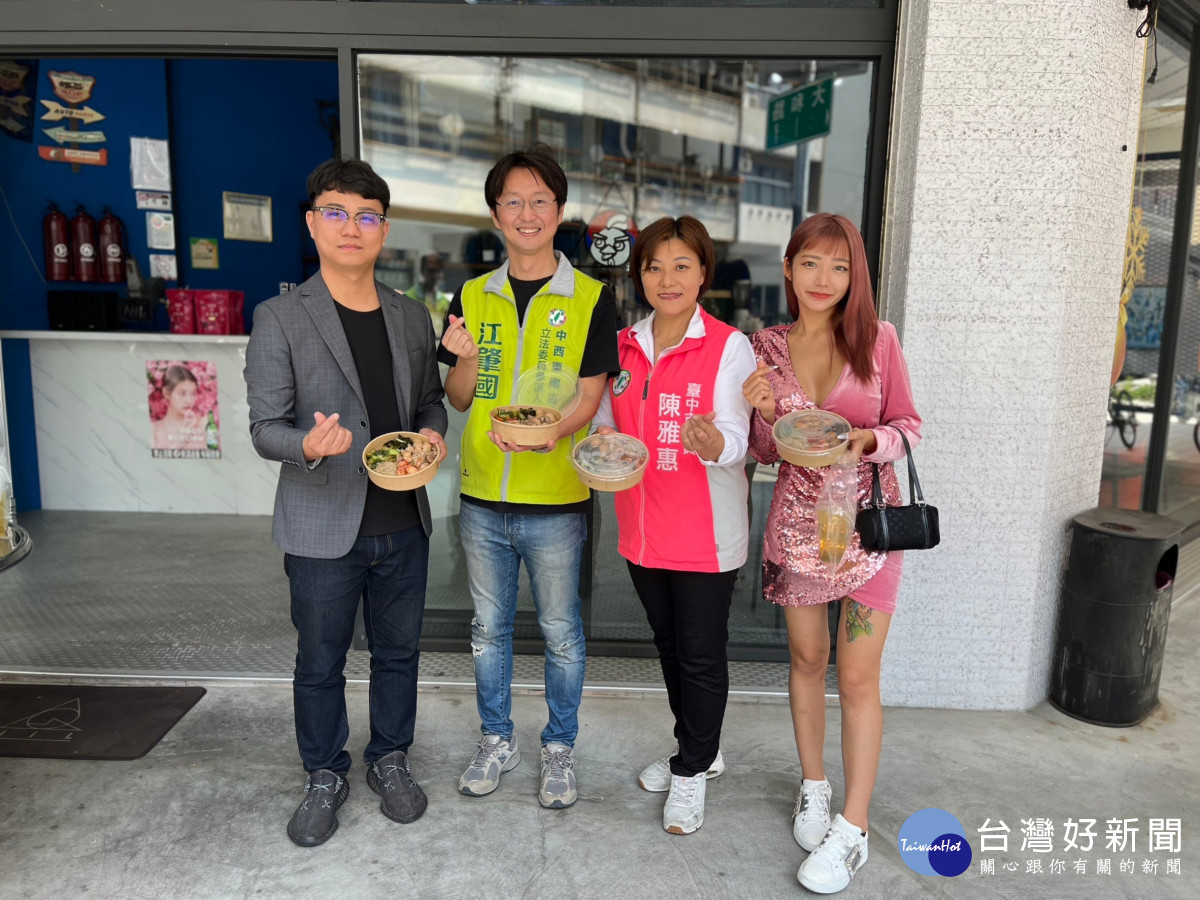 中六區立委參選人關懷弱勢,長期結合商家送愛心便當,至今已經發送超過1千個愛心便當。中六區立委參選人江肇國提供