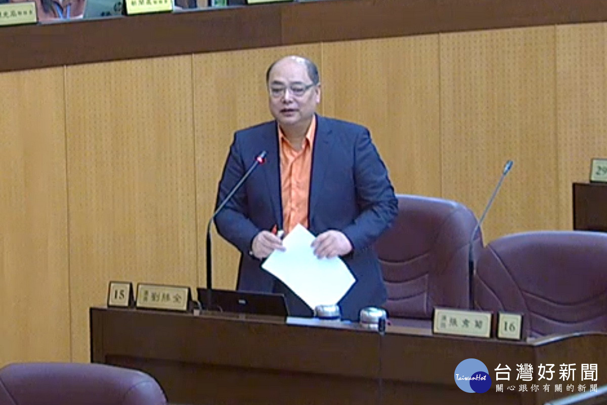 針對「2023年世界客家博覽會」,桃園市議員劉勝全於議事堂上提出質詢
