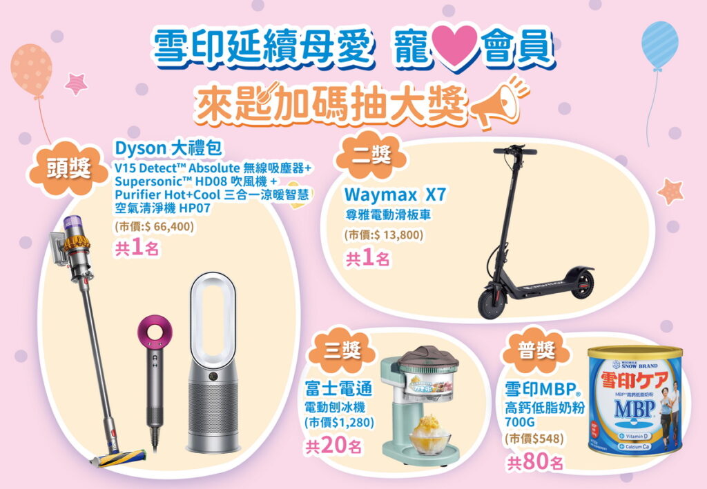 下一季將抽出Dyson大禮包