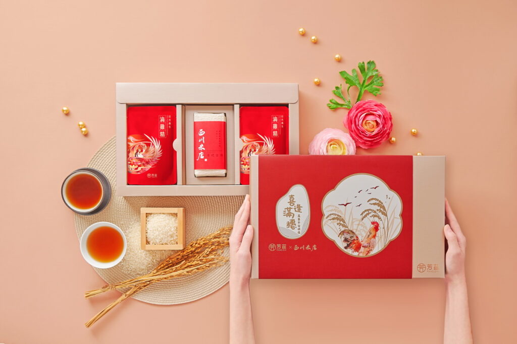 以守護家人健康的初心的芳茲生技,與西川米店聯名推出「喜逢滿穗」限定禮盒。