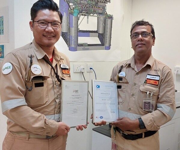 GATE Energy PTE LTD 於新加坡獲頒 bizSAFE STAR 證書