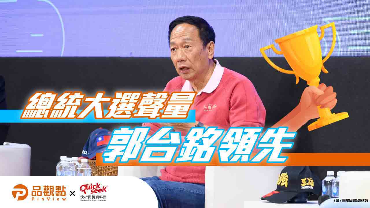 總統大選聲量,郭董領先,柯P上升