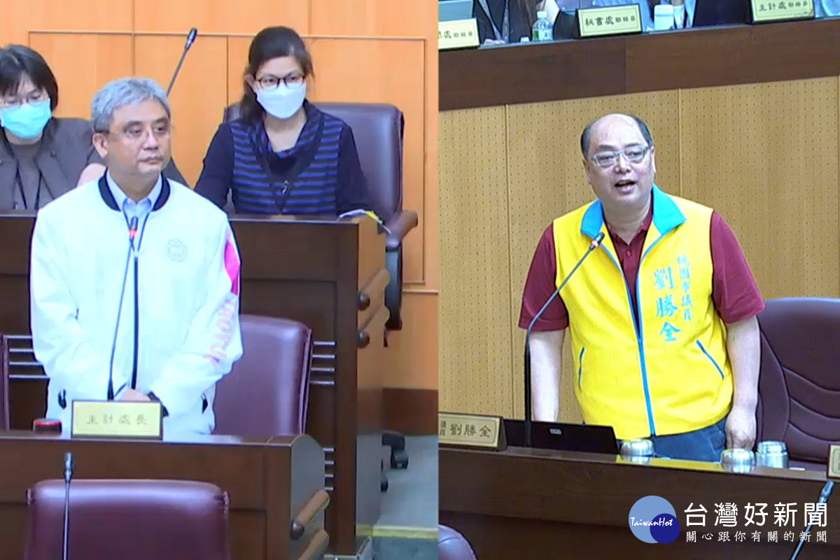 針對公益彩券基金遭追回問題，桃園市議員劉勝全質詢主計處長林世杰 。<br /><br /> 
