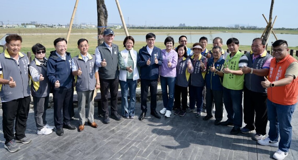 典寶溪D區滯洪池啟用 陳其邁:提升橋頭典寶溪防洪能力
