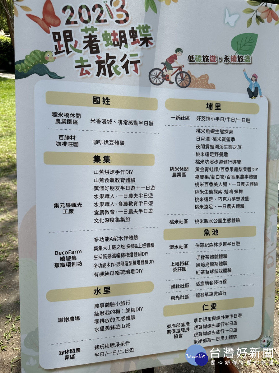 6大鄉鎮都推出不同遊程讓遊客有多樣性的選擇。(記者扶小萍攝)