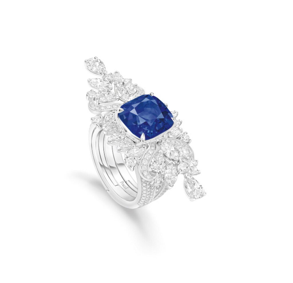 微風廣場獨家 PIAGET Solstice系列18K白金藍寶石戒指 推薦價12,900,000元
