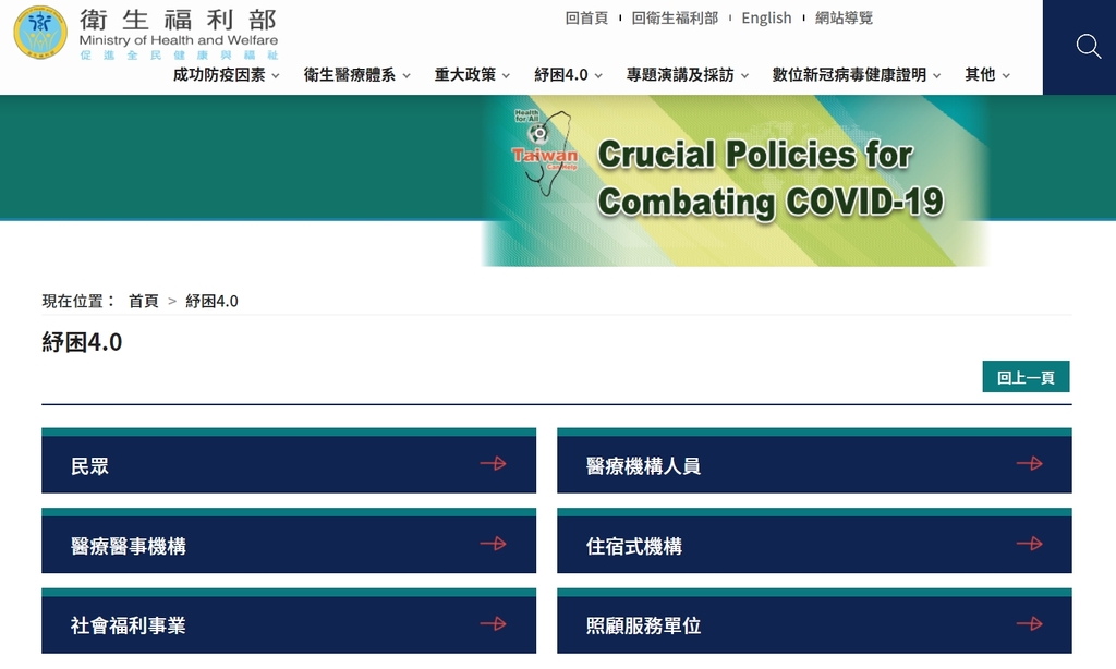醫事人員與相關工作人員津貼及獎勵金撥款進度，每週更新於衛福部官網之嚴重特殊傳染性肺炎專區，提供各界查詢。（衛福部官網圖）