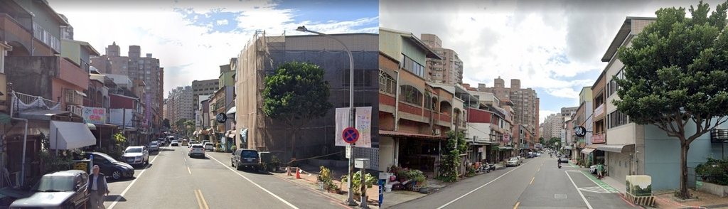 桃園區大有路快樂國小(左)改善前(右)改善後（圖：交通部道路交通安全督導委員會）