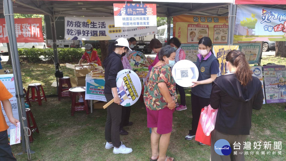 桃園區政風反賄選宣導,增強民眾對賄選的警覺。