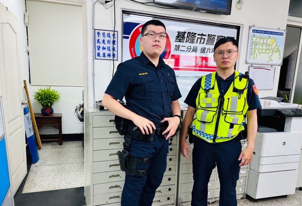 基隆市警察局第二分局信六路派出所警員林裕祥、陳作融