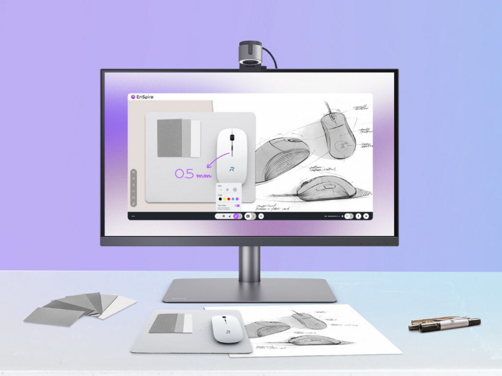 BenQ EnSpire 線上編輯軟體,免安裝即可使用包含註記、子母畫面、尺規等多重功能,並能搭配視訊軟體分享分頁功能使用