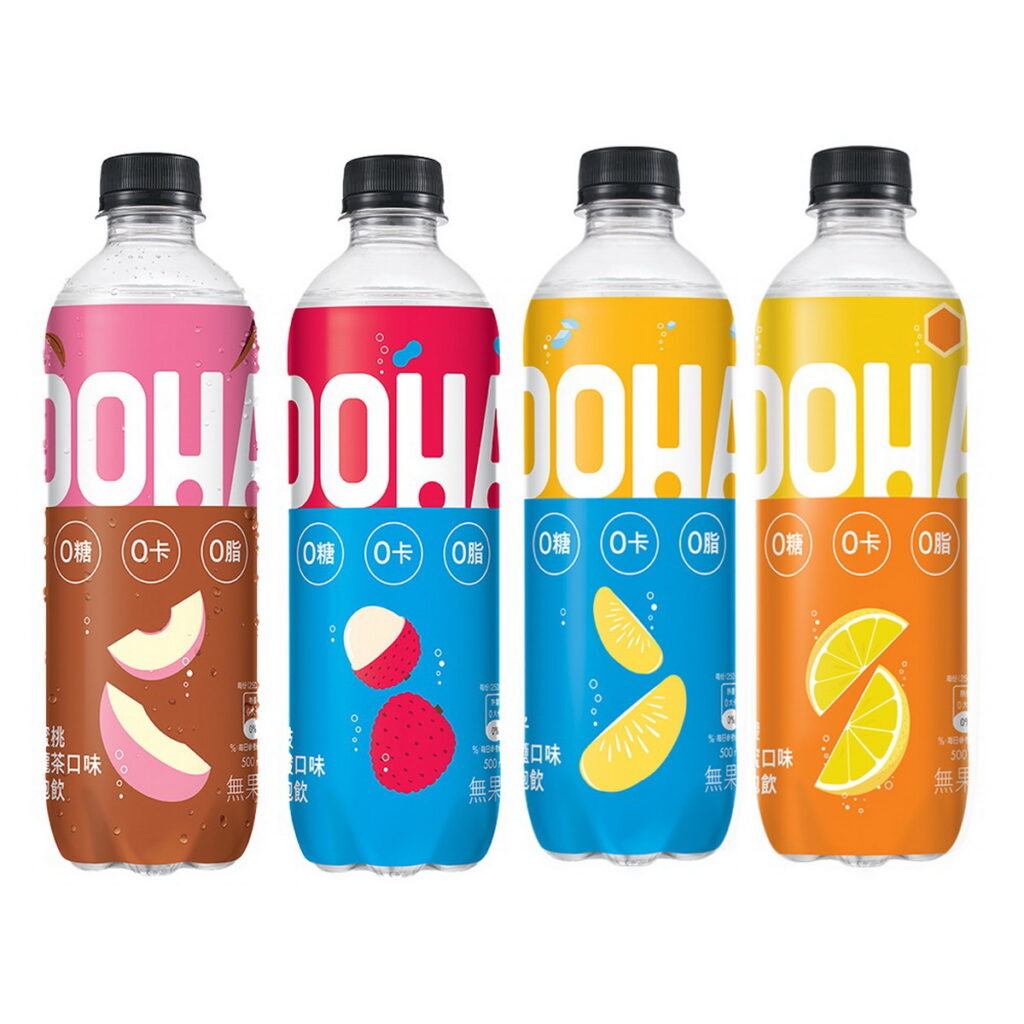 TOP7【OOHA】氣泡飲(柚子海鹽/荔枝乳酸/水蜜桃烏龍茶/檸檬蜂蜜)