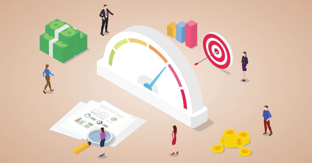 1200-234-credit-rating-score-with-financial-meter-with-money-goals-icon-with-modern-isometric-flat-style