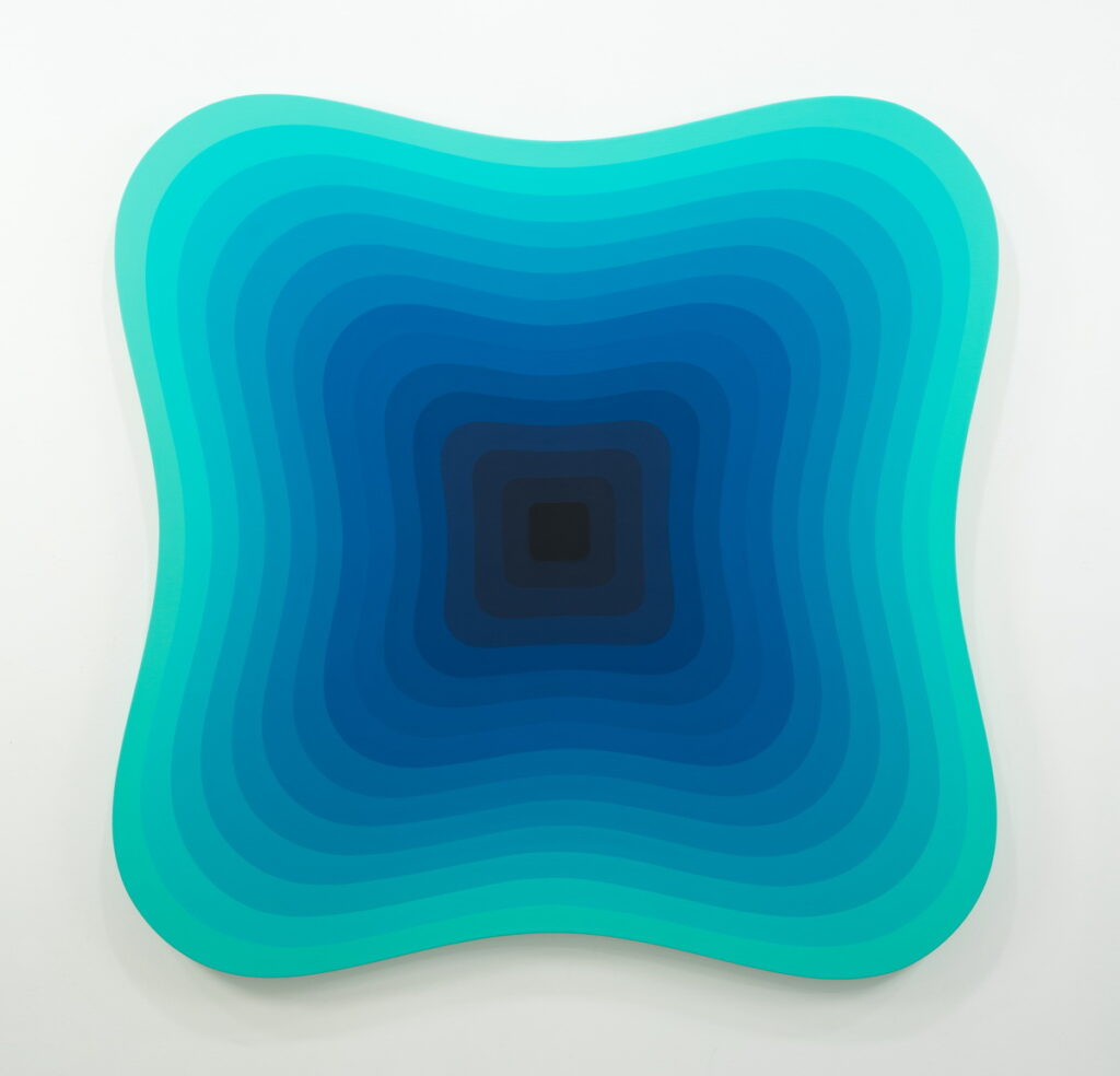 Jan Kaláb, Vibrating Turquoise Square 0123, 150x150cm, 2023