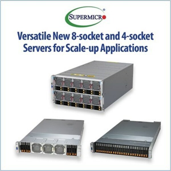 Supermicro 領先業界推出搭載Intel CPU八路、四路伺服器,滿足最高要求的企業、資料庫與關鍵任務工作負載需求