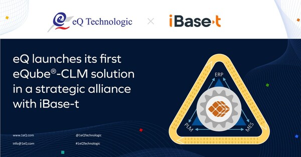 eQ launches its first CLM solution, with a Digital Thread connecting iBase-t Solumina (MES) and PTC Windchill (PLM).