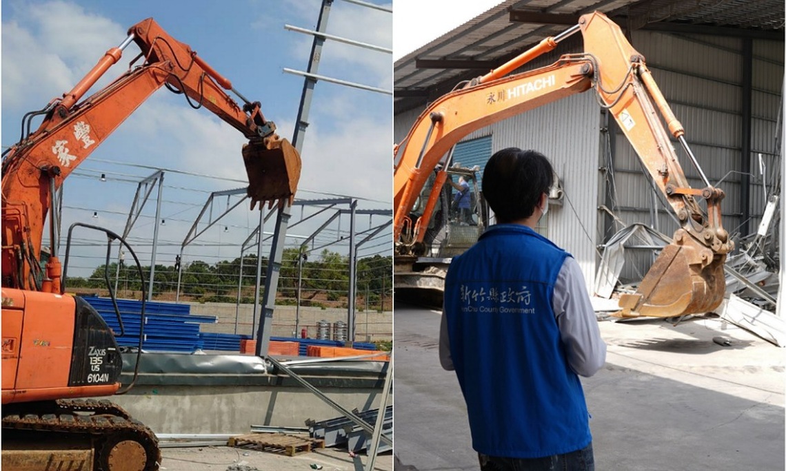 遏止農地違章 竹縣府再強拆湖口2案