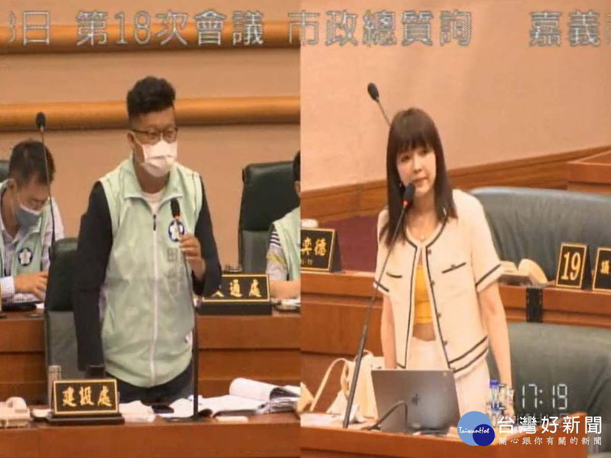 顏議員質詢建設處長田長沛,表示聽到「浪漫的回答」/陳致愷翻攝<br /><br />
