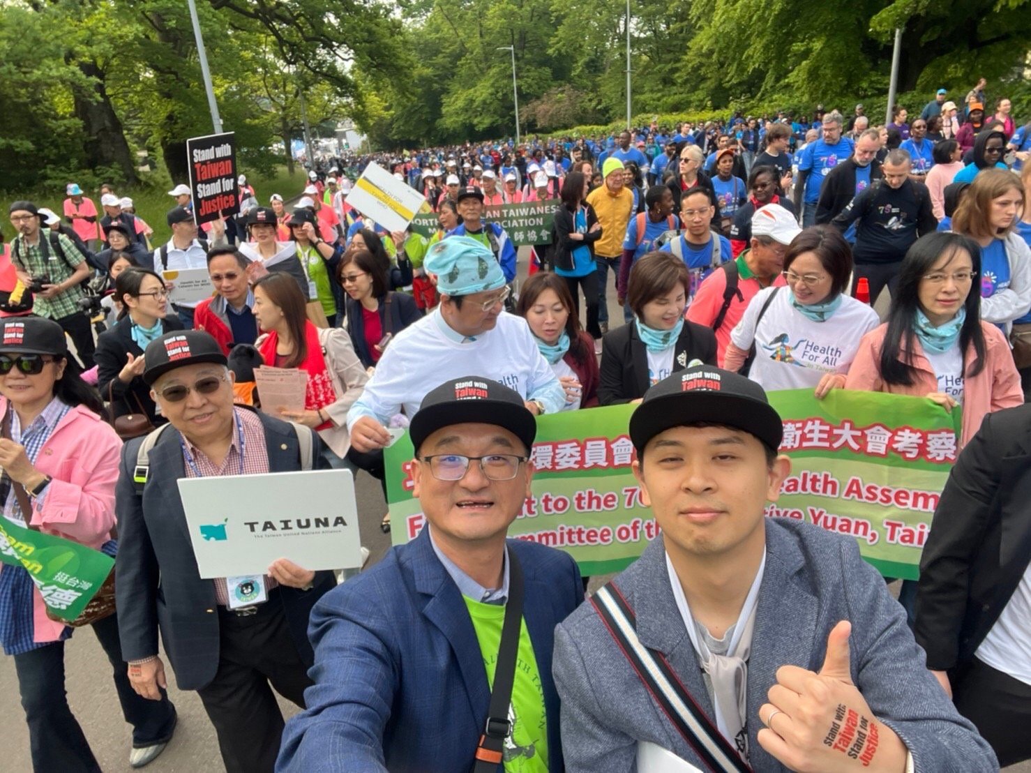 台灣聯合國協進會WHO宣達團前往日內瓦表達希望台灣加入WHO。WHO宣達團提供